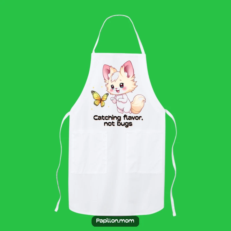 Funny Papillon Lady Apron: Butterfly Chase – Cook with Playful Flair!