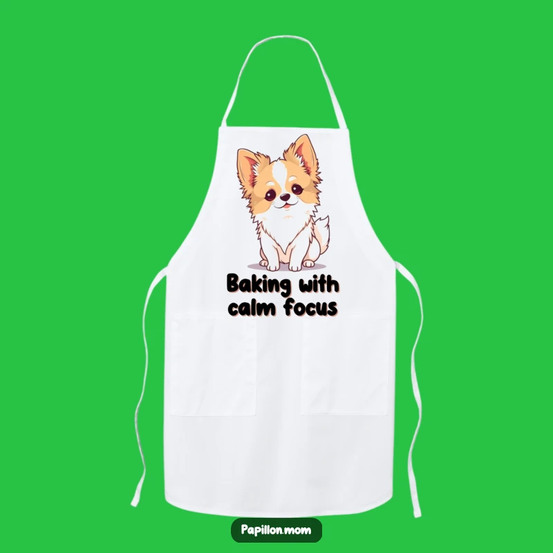Funny Kawaii Papillon Dog Apron: Serene Breeze Kitchen Gift!