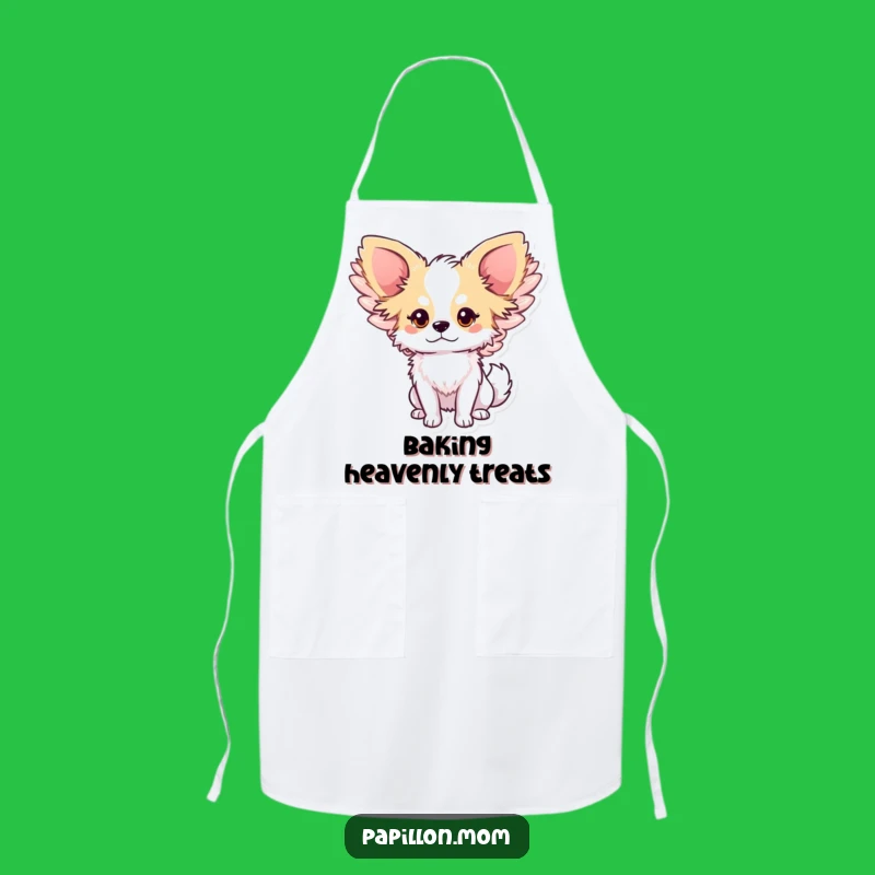 Funny Papillon Angel Wings Apron - Whimsical Dog Chef Gift