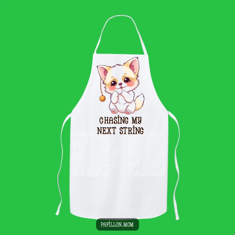 Funny Papillon Batting String Apron - Cook Up Fun with Your Pup!