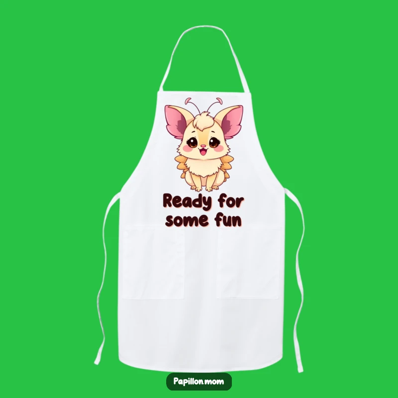 Funny Papillon Lady Apron: Twitching Antennae, Chef's Humor for Kitchen Fun