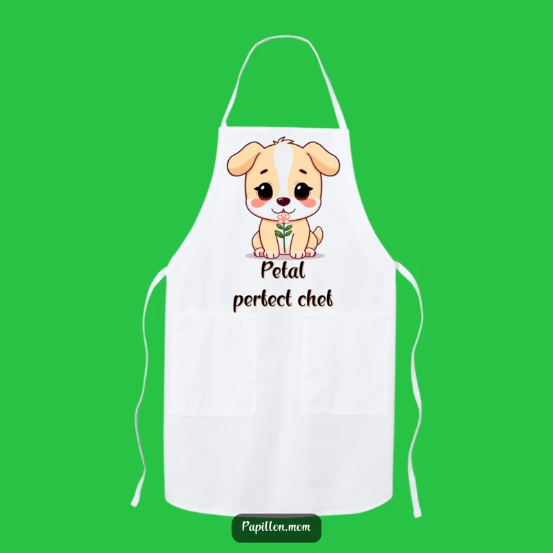 Funny Doggo Flower Apron: Kitchen Gentle Dog Chef Bib Funny Gift