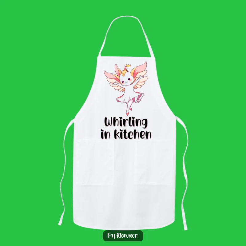 Funny Kawaii Papillon Twirl Apron: Graceful dance in the kitchen, a charming funny gift.