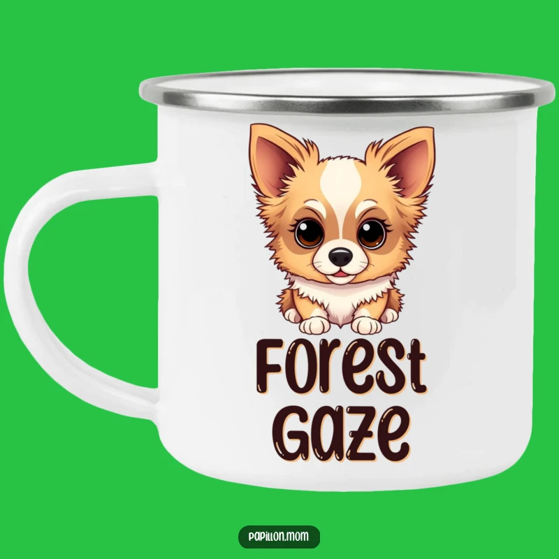 Funny Papillon Sweet Gaze Camping Mug - Heartwarming Funny Gift for Outdoors