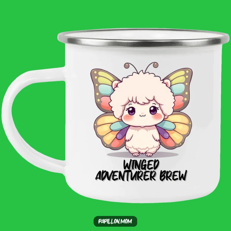 Funny Fluffy Butterfly Wings Camping Mug - Whimsical Adventure Cup