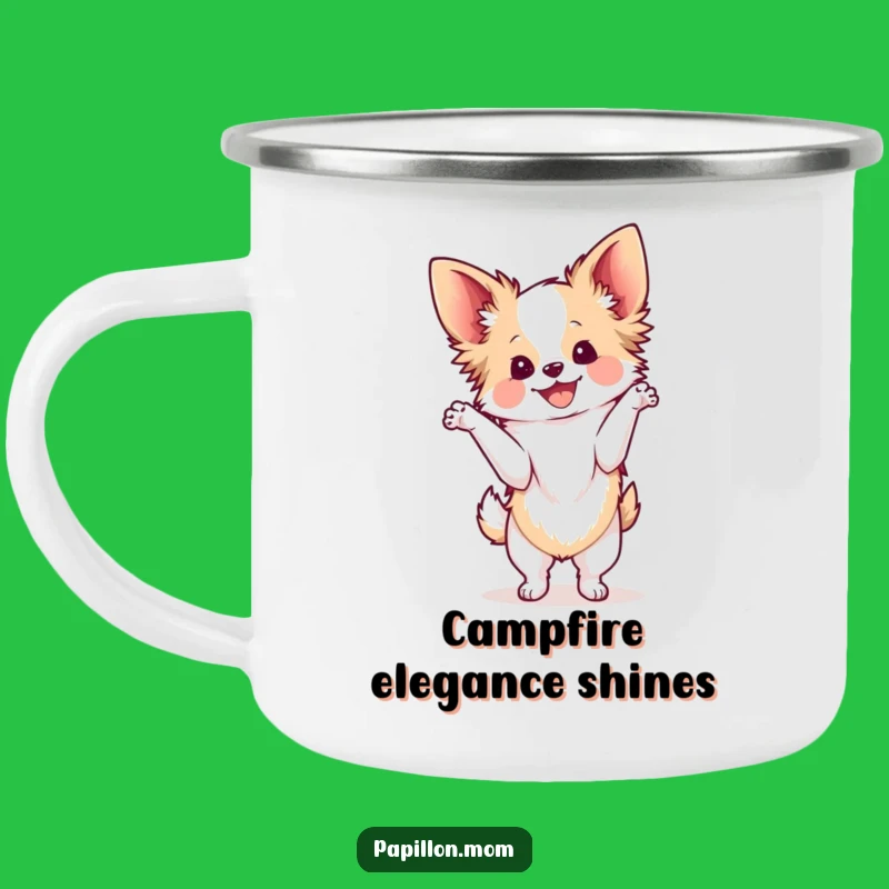 Funny Kawaii Papillon Dog Camping Mug, Graceful Bichon Cup, Gift