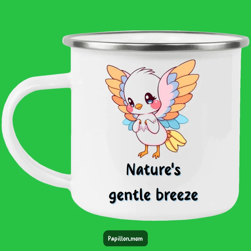 Funny Papillon Camping Mug: Outdoor Elegant Fanning Dog with Wings, Adventure Funny Gift