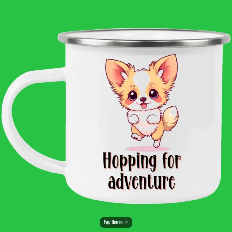 Funny Papillon Hop Camping Mug - Fuel Your Adventures Playfully!