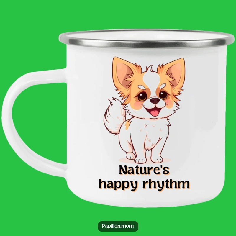 Funny Papillon Dog Tail Wag Camping Mug - Adventure Fueled By Joy