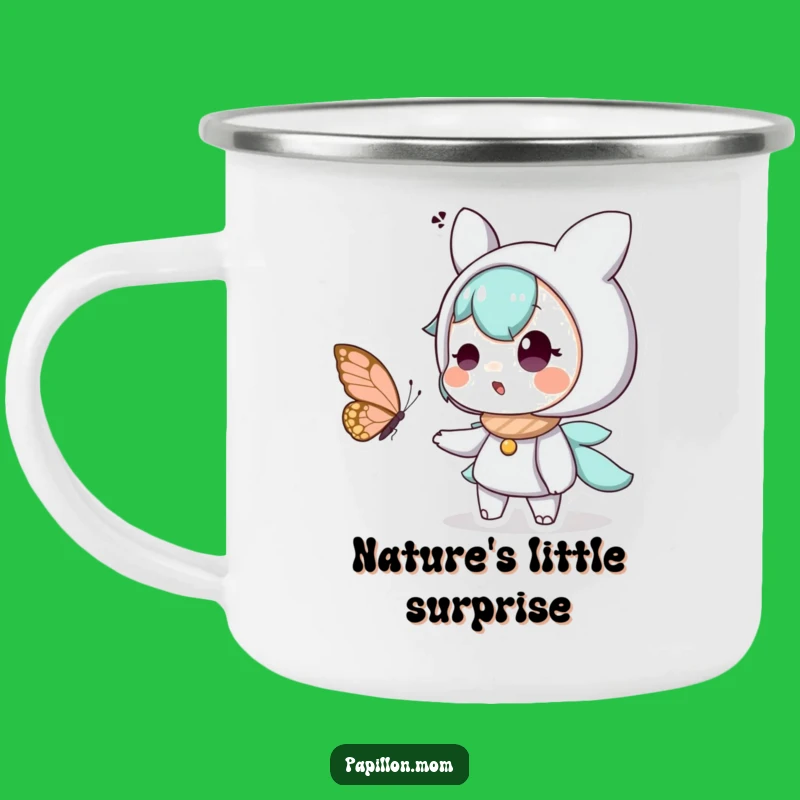 Funny Butterfly Surprise Camping Mug: Durable Character Delight Enamel Cup, Outdoor Funny Gift