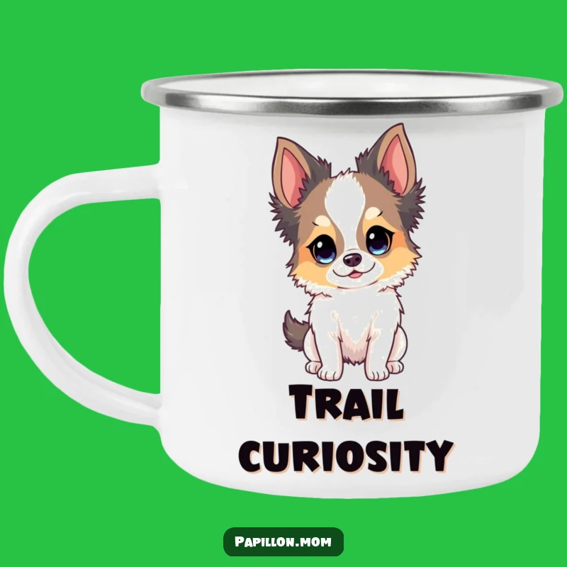 Funny Papillon Curious Expression Camping Mug - Durable Funny Gift for Outdoors