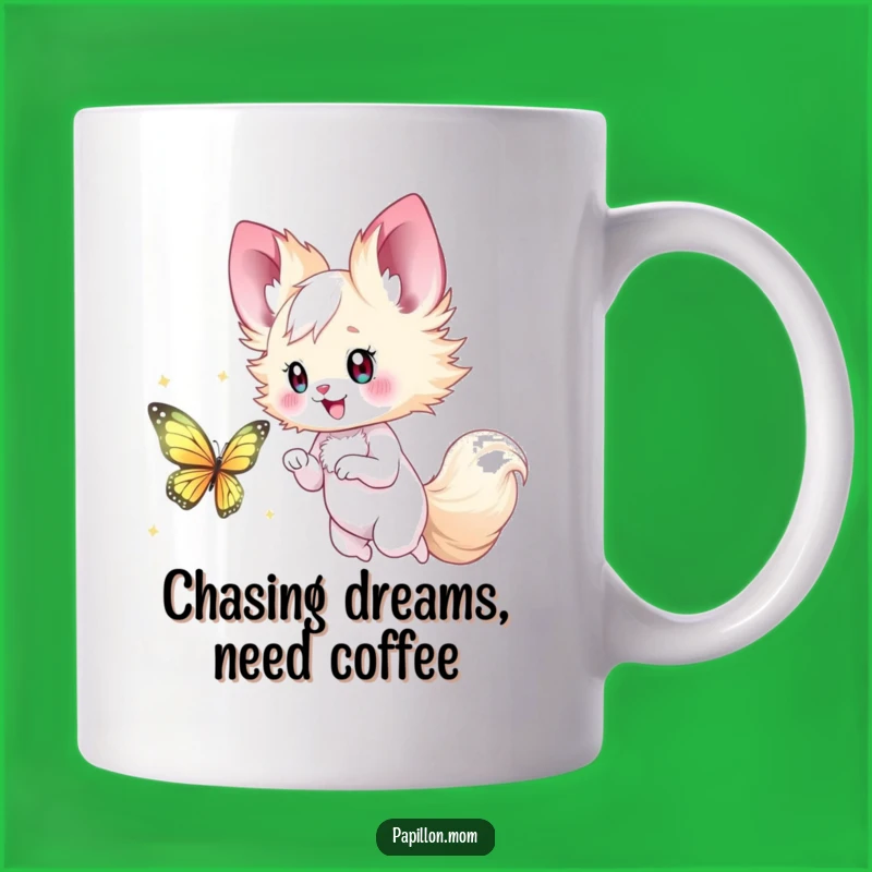 Funny Papillon Lady Mug: Butterfly Chase – Hilarious Pursuit Gift!