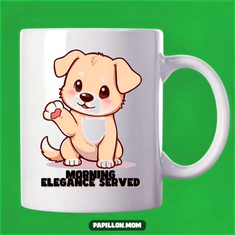 Funny Elegant Dog Mug: Delicate Pose, Paws Extended, Perfect Funny Gift!