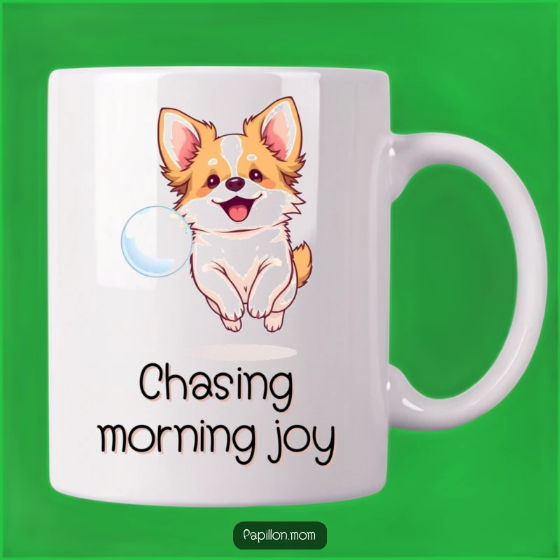 Funny Papillon Dog Bubble Mug - Joyful Chase For Coffee Lovers