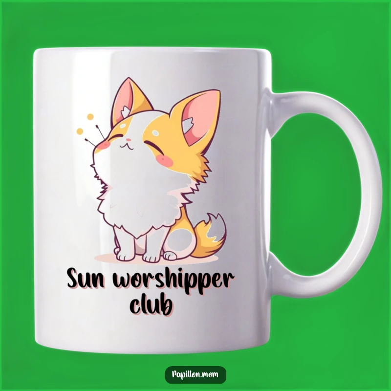 Funny Papillon Sun Lover Mug - Relaxing Dog Mom Gift Idea!