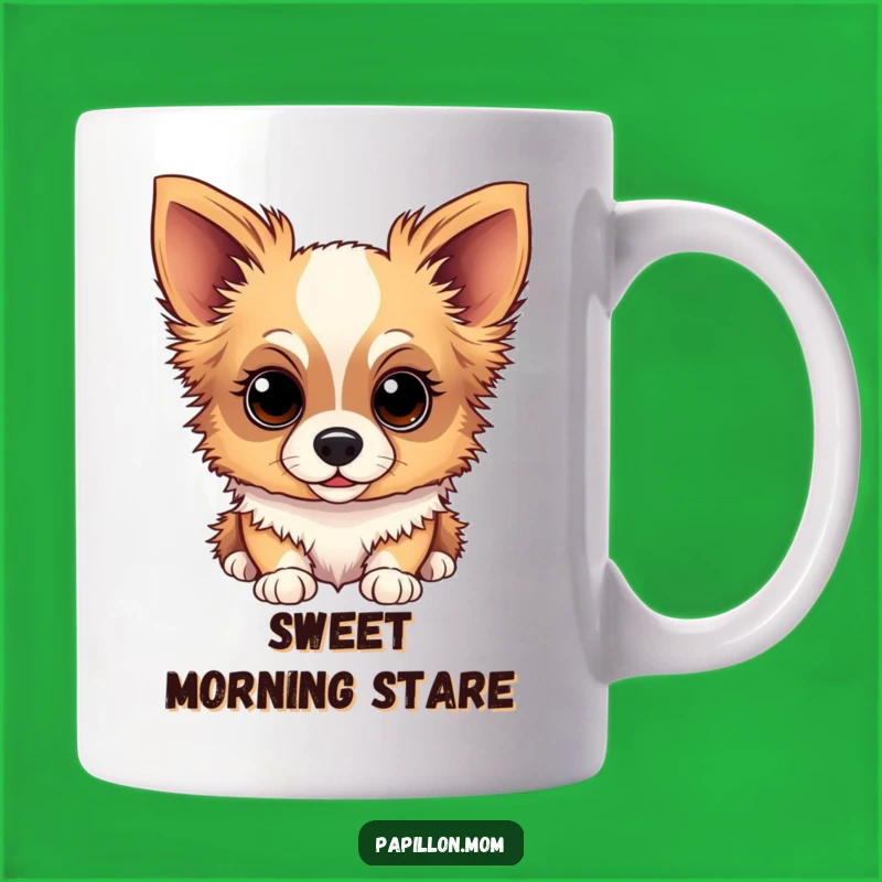 Funny Papillon Sweet Gaze Mug - Heartwarming Funny Gift for Dog Lovers