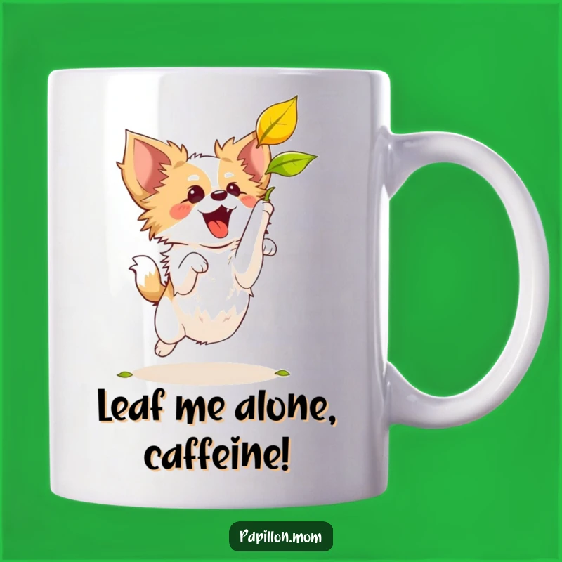 Funny Papillon Dog Leaf Catching Mug: The Perfect Humorous Gift for Dog Lovers!