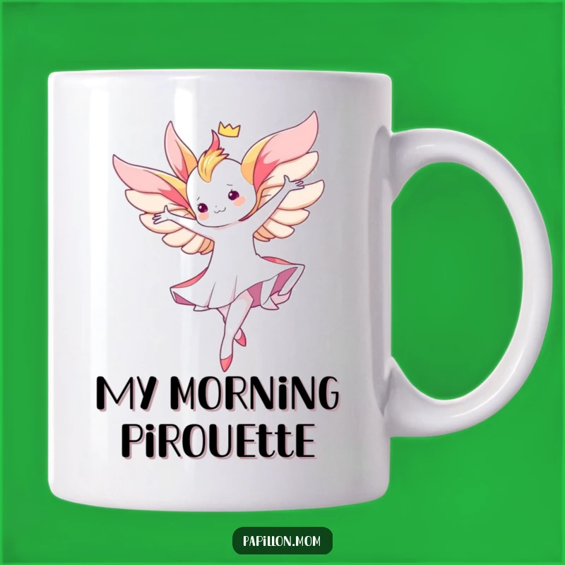 Funny Kawaii Papillon Twirl Mug: Graceful dance, elegant and a charming funny gift.