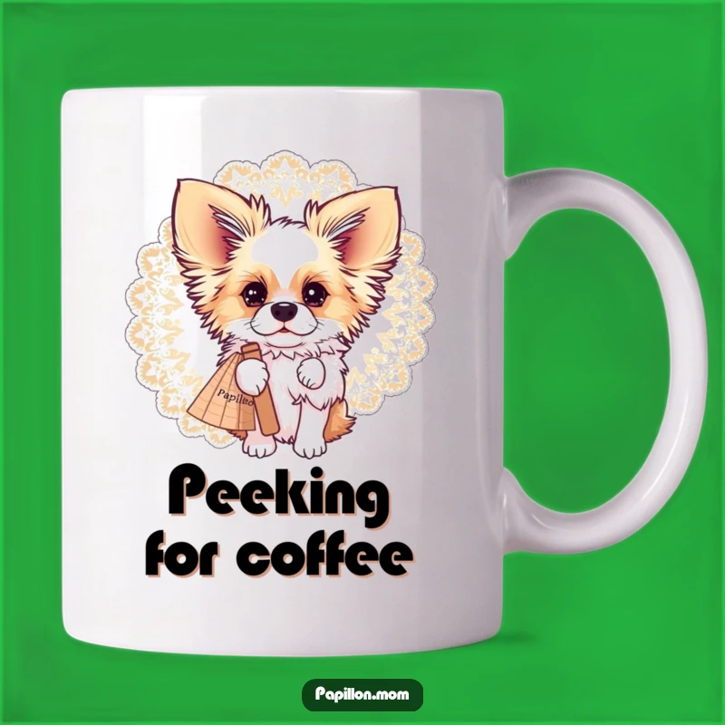 Funny Papillon Behind Fan Mug: A Classy, Humorous Gift for Elegance Lovers!