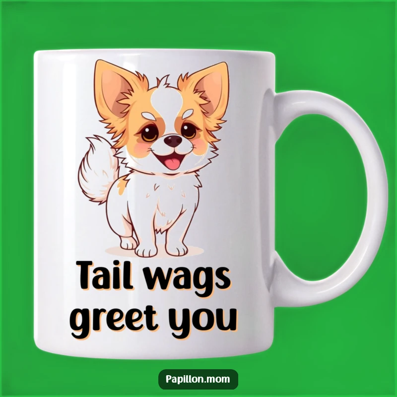 Funny Papillon Dog Tail Wag Mug - Express Your Happy Mood