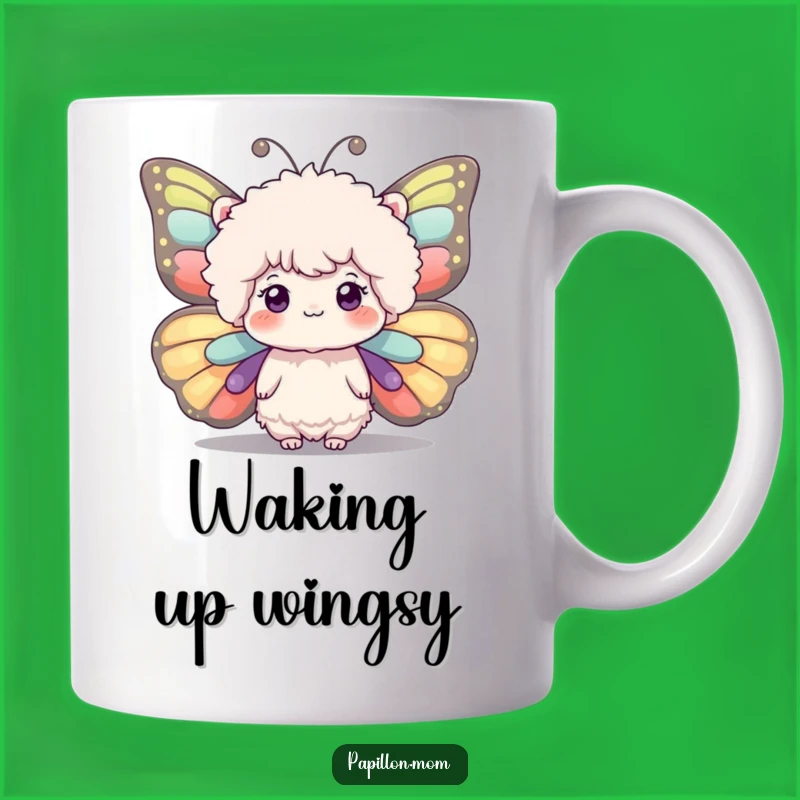 Funny Fluffy Butterfly Wings Mug - Whimsical Character Gift