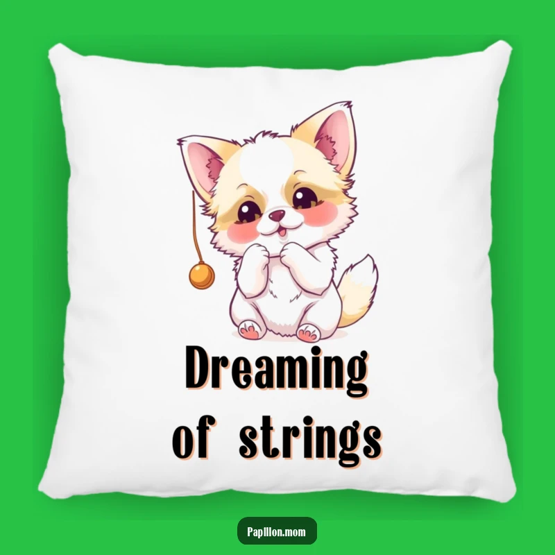 Funny Papillon Batting String Pillow - Cozy Comfort with Canine Cuteness!