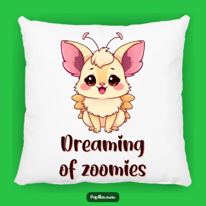 Funny Papillon Lady Pillow: Excited Antennae Twitch, Comfy & Humorous Decor