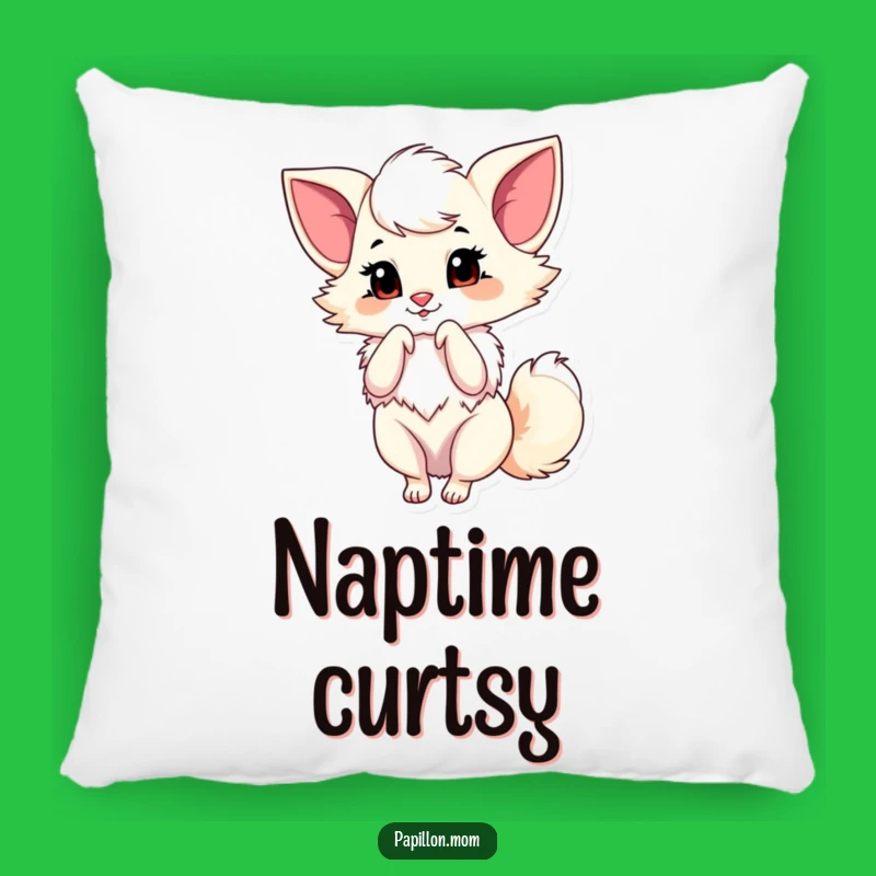 Funny Papillon Bow Pillow: Cozy Dog Lady Accent, Adorable Comfort Gift!