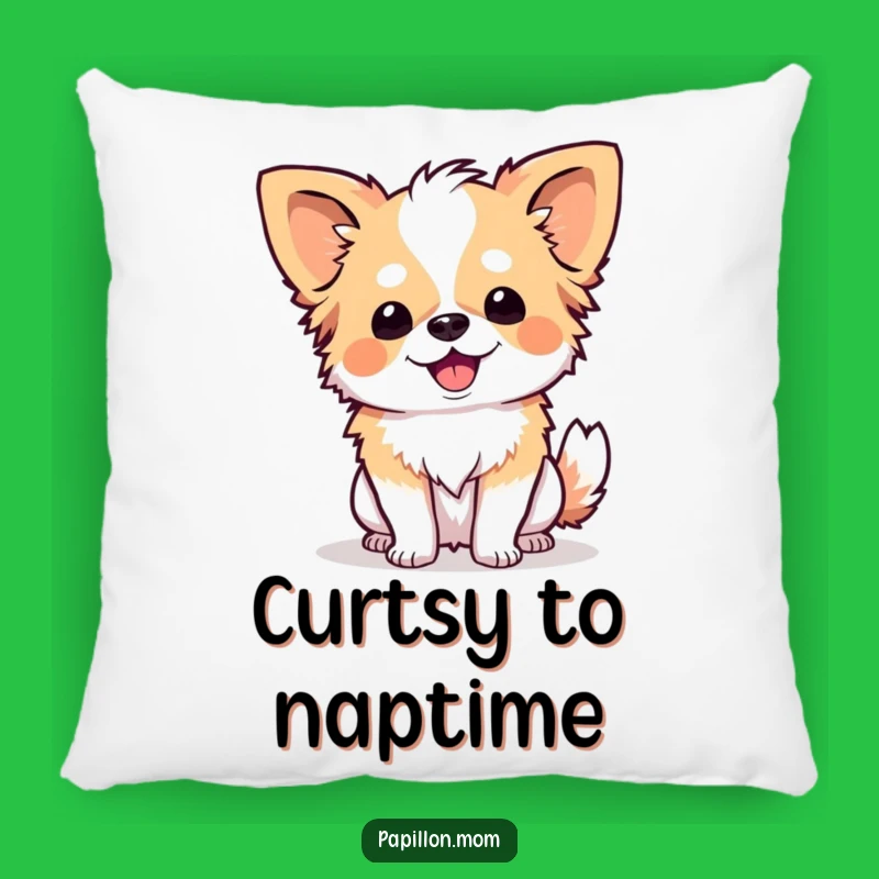 Funny Papillon Curtsy Pillow: Cozy Comfort with a Humorous Bow!
