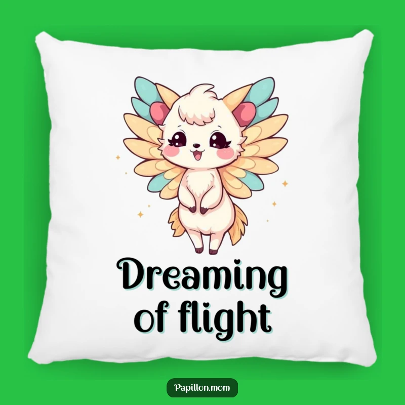 Funny Papillon Lady Pillow: Joyful Fluttering Wings – Cuddle Up with Cheer!
