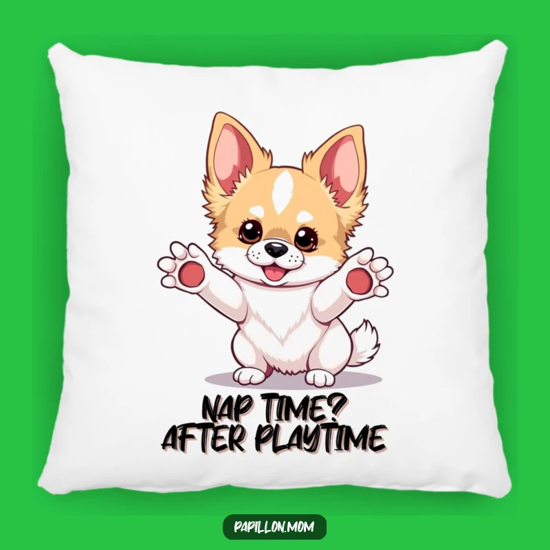 Funny Kawaii Papillon Dog Pillow: Playful Pup Cuddle Comfort Gift!