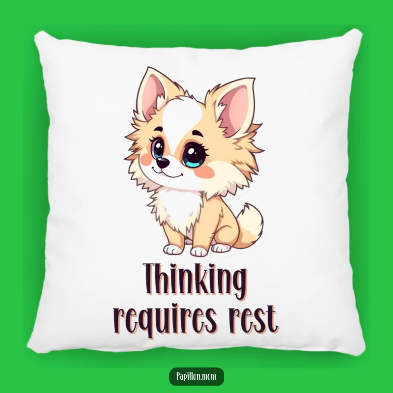 Funny Papillon Lady Pillow: Inquisitive Tilt – Cuddle with Curiosity!