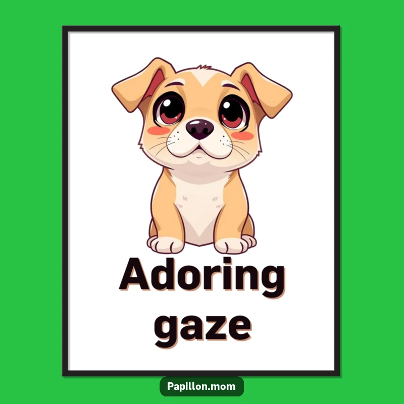 Funny Adoring Dog Digital Art: Instant Heartwarming Decor, Perfect Humorous Gift Download
