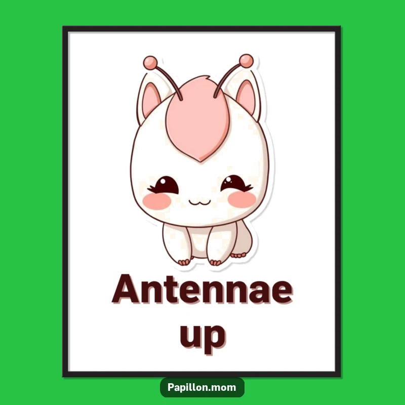 Funny Twitching Antennae Character Art: Whimsical Digital Print