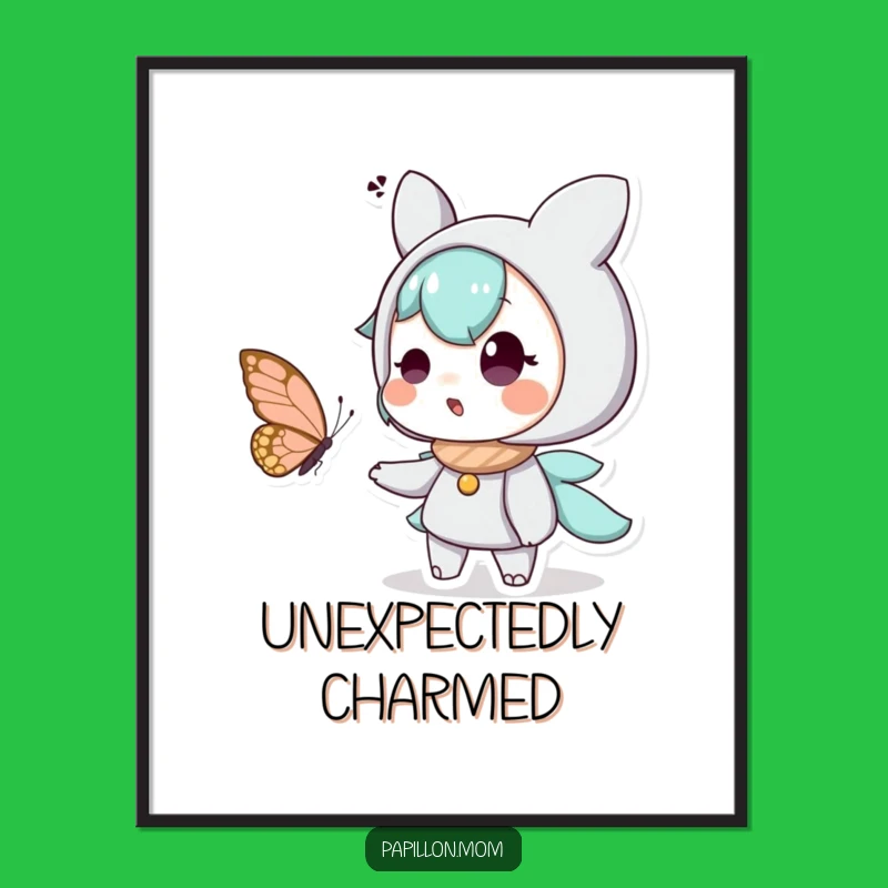 Funny Butterfly Surprise Digital Art: Instant Character Delight Download, Printable Funny Gift
