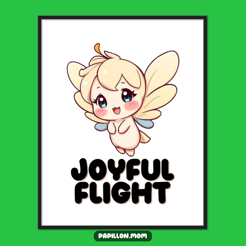 Funny Happy Fluttering Character Art: Instant Joyful Decor