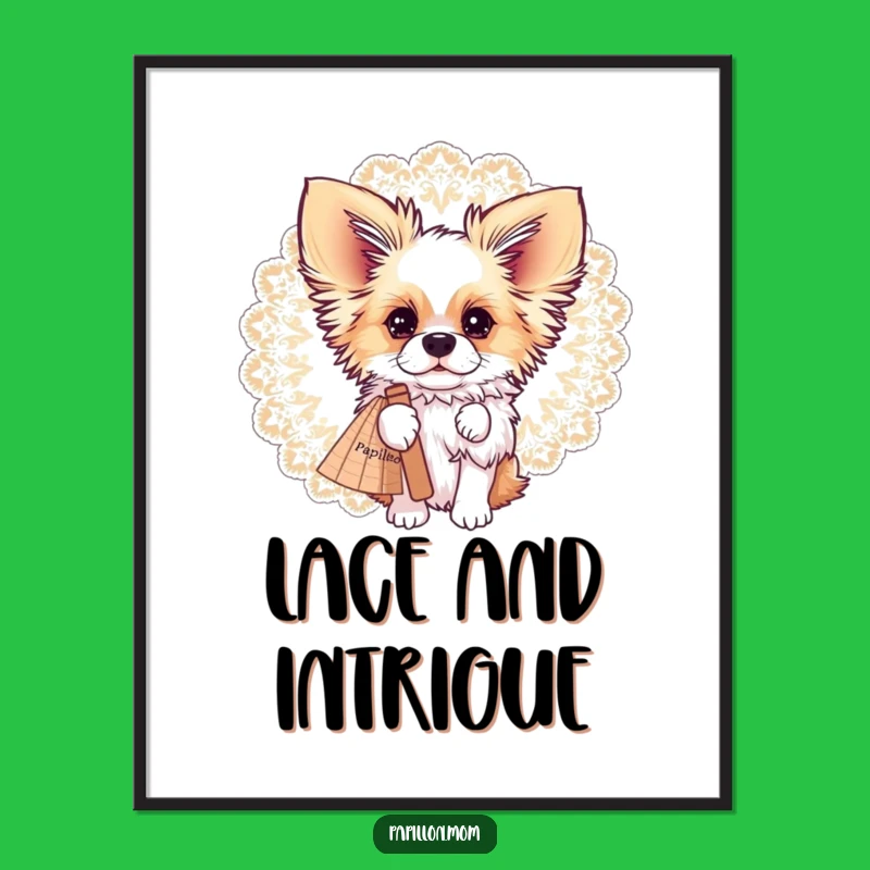 Funny Papillon Fan Peek Digital Art: Instant Elegant Decor!