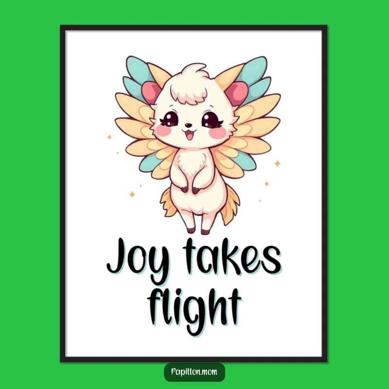 Funny Papillon Lady Digital Art: Joyful Fluttering Wings – Instant Cheerful Decor!