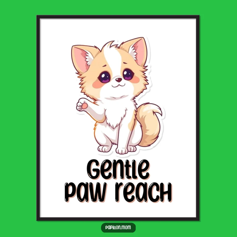 Funny Papillon Paw Digital Art: Printable Dog Decor, Instant Friendly Gift!