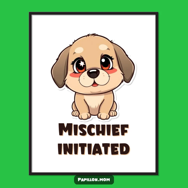 Funny Winking Dog Digital Print: Mischievous Sparkle Art, Elegant Funny Gift!