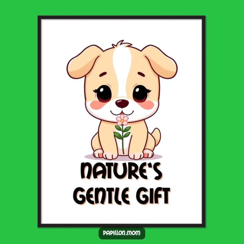 Funny Doggo Flower Digital Art: Gentle Dog Printable Funny Gift