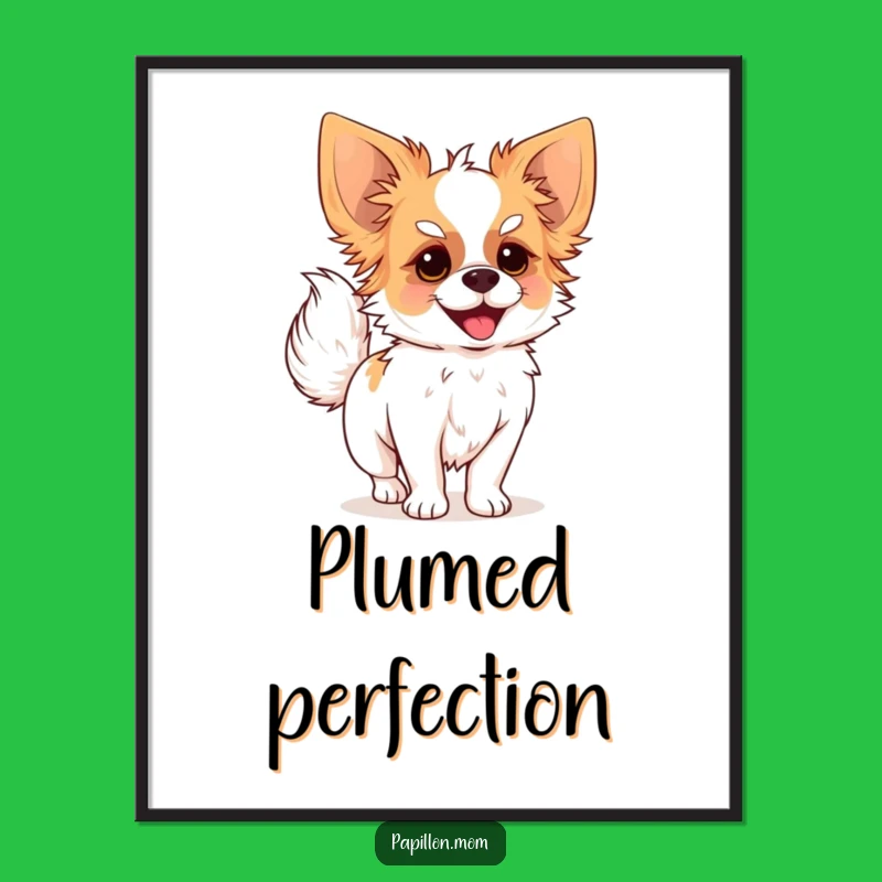 Funny Papillon Dog Tail Wag Digital Art Print - Instant Joy For Your Walls