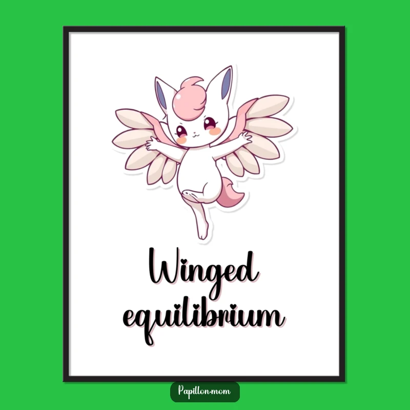 Funny Balancing Character Art: Poise-Filled Digital Print