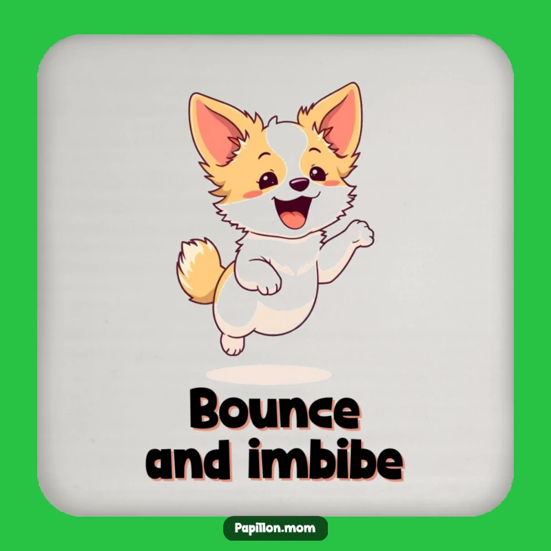 Funny Papillon Graceful Leap Coaster - Energetic Dog Table Protector