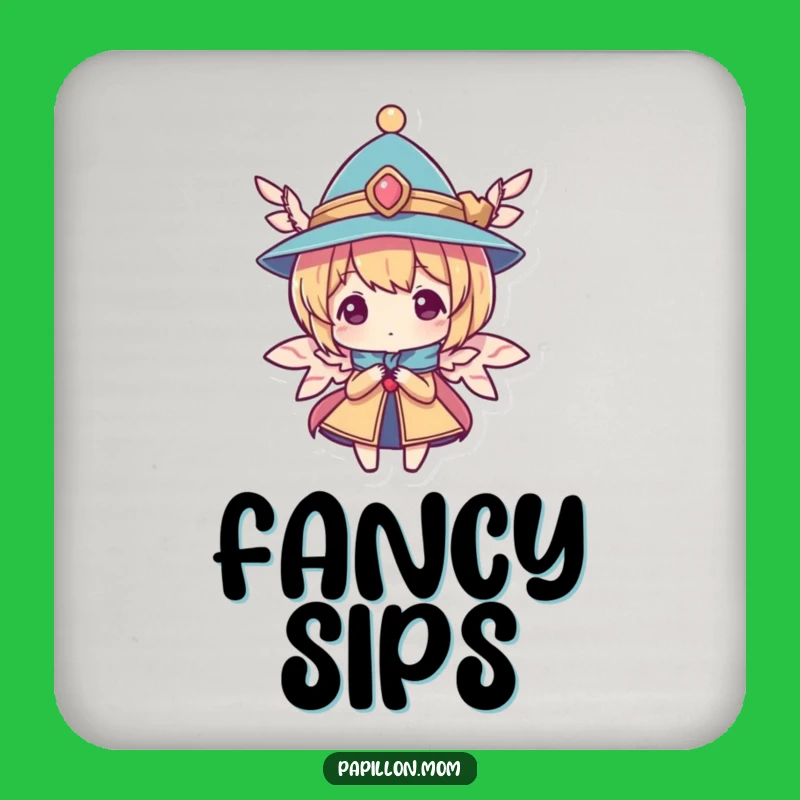 Funny Elegant Hat Character Coaster: Chic Protection for Surfaces