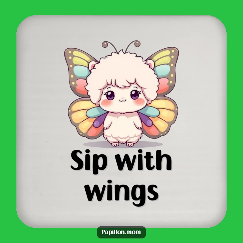 Funny Fluffy Butterfly Wings Coaster - Whimsical Surface Protector