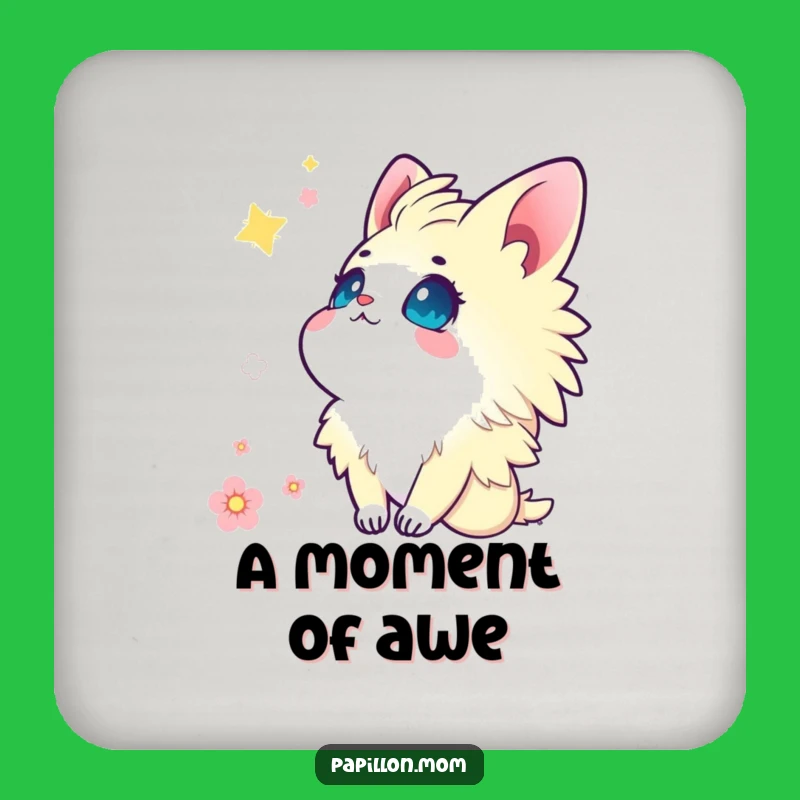 Funny Kawaii Papillon Coasters: Wonder-filled eyes, protect surfaces with charm, a funny gift.