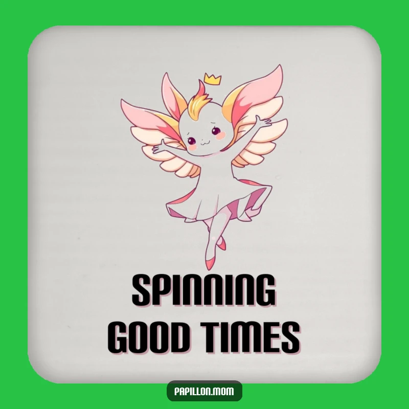Funny Kawaii Papillon Twirl Coasters: Graceful dance, protect surfaces with charm, a funny gift.