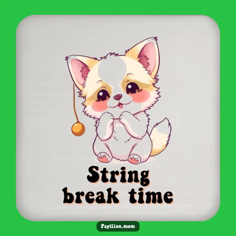Funny Papillon Batting String Coaster - Protect Surfaces with Playful Style!