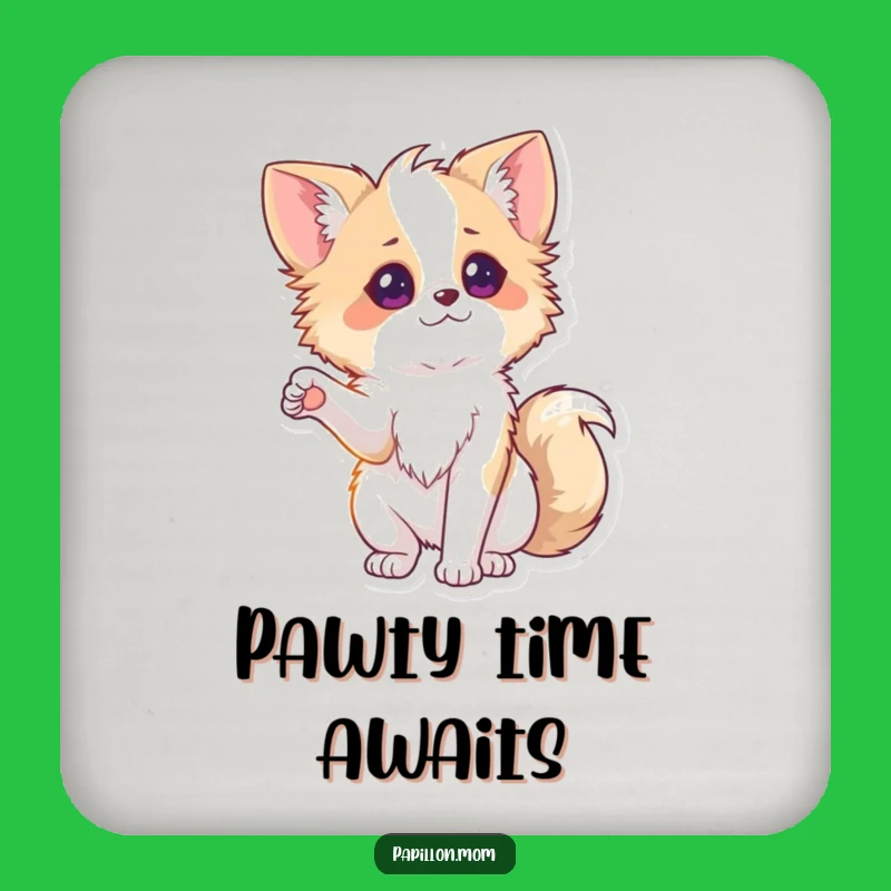 Funny Papillon Paw Coasters: Set of 4 Dog Lady Charms, Perfect Housewarming Gift!